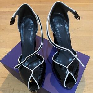Black patent leather Stuart Weitzman 4” high heels